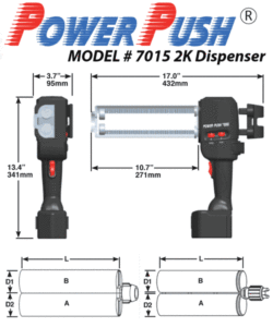 150 x 150ml 7000 Series Cordless Two Component Cartridge Dispenser, 20V