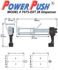 750 x 150ml 7000 Series Cordless Two Component Cartridge Dispenser, 20V